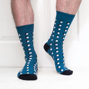Square Geo Organic Cotton Mens Socks | Soft Fit with Comfort Welt