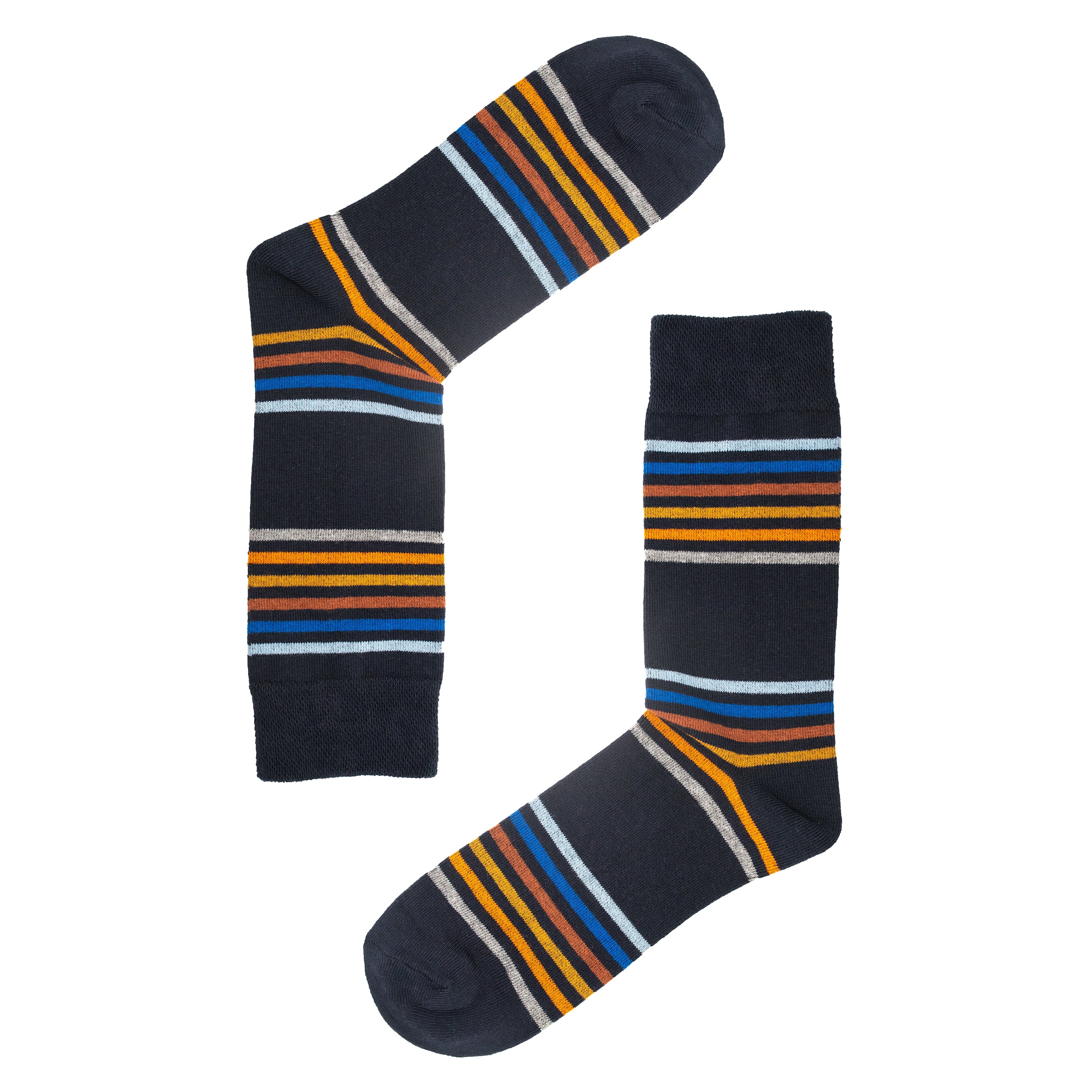 Multi Stripe Mens Socks – Organic Cotton Comfort Top