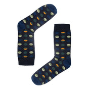 Circle Geo Classic Blue Mens Socks | Organic Cotton & Easy Comfort