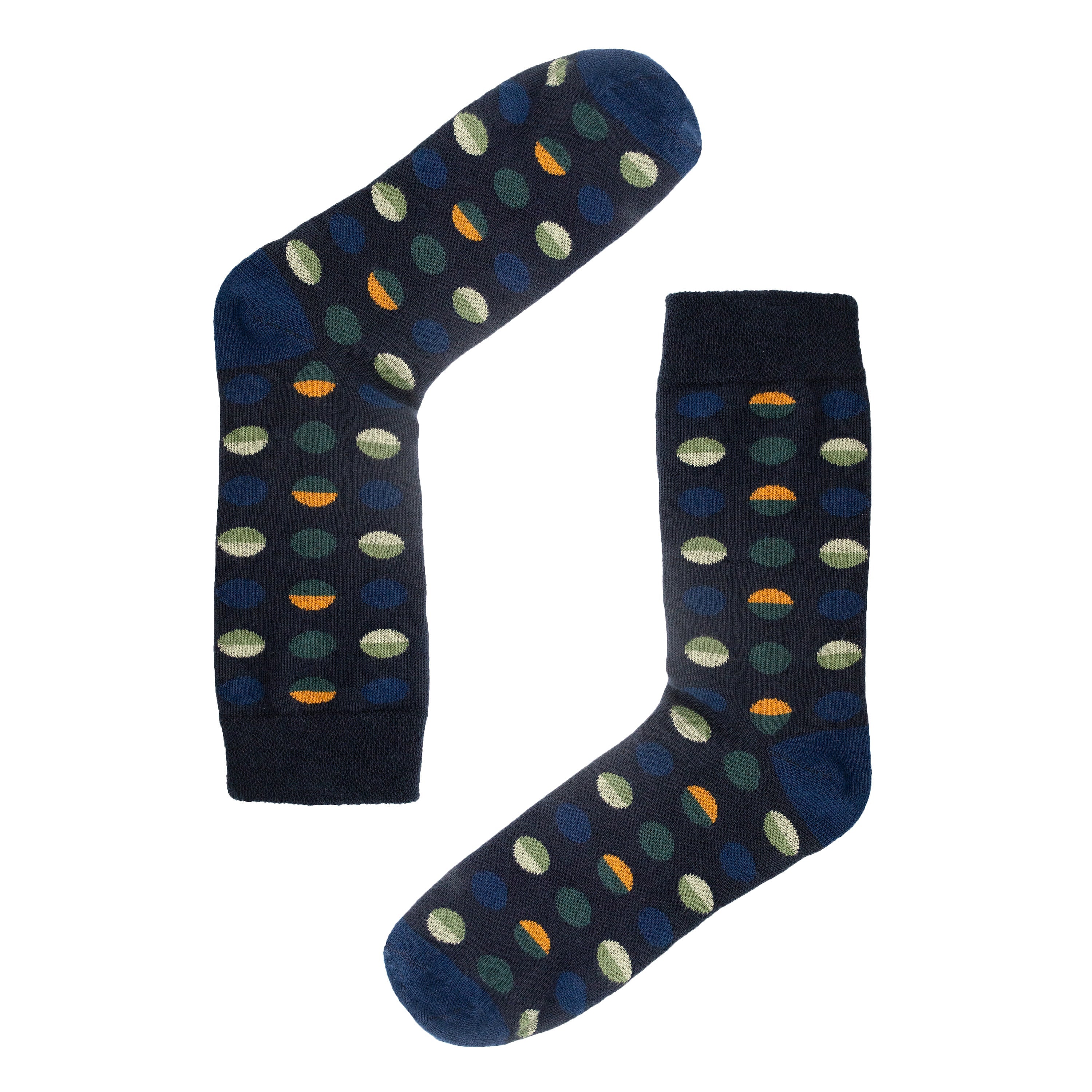 Circle Geo Classic Blue Mens Socks | Organic Cotton & Easy Comfort