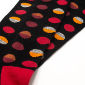 Circle Geo Red Organic Cotton Mens Socks | Comfort Top & Bold Style