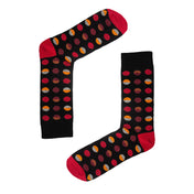 Circle Geo Red Organic Cotton Mens Socks | Comfort Top & Bold Style