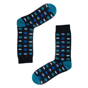 Circle Geo Turquoise Mens Socks | Organic Cotton & Comfort Top