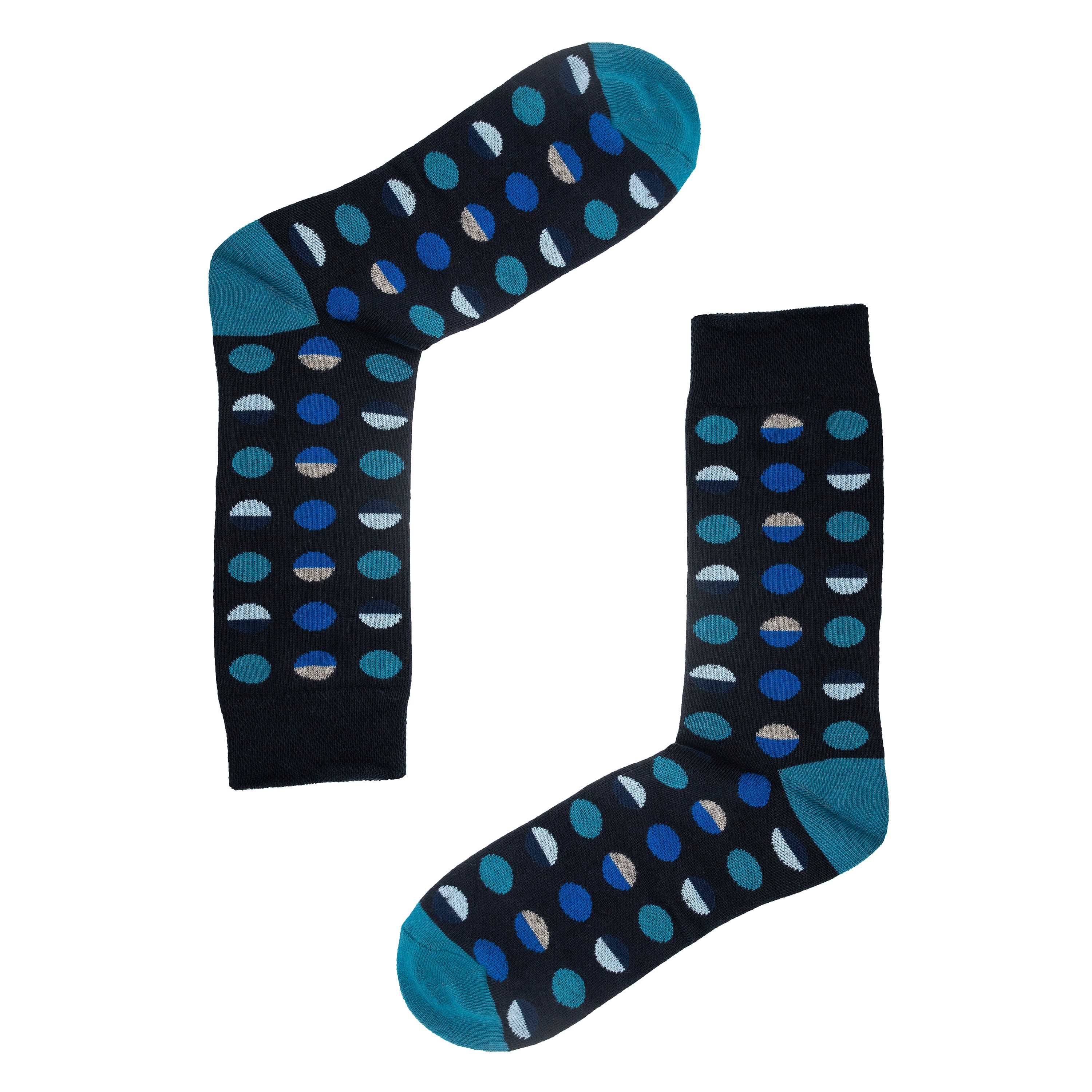 Circle Geo Turquoise Mens Socks | Organic Cotton & Comfort Top