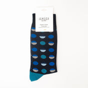 Circle Geo Turquoise Mens Socks | Organic Cotton & Comfort Top