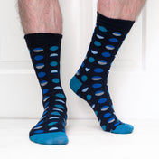 Circle Geo Turquoise Mens Socks | Organic Cotton & Comfort Top