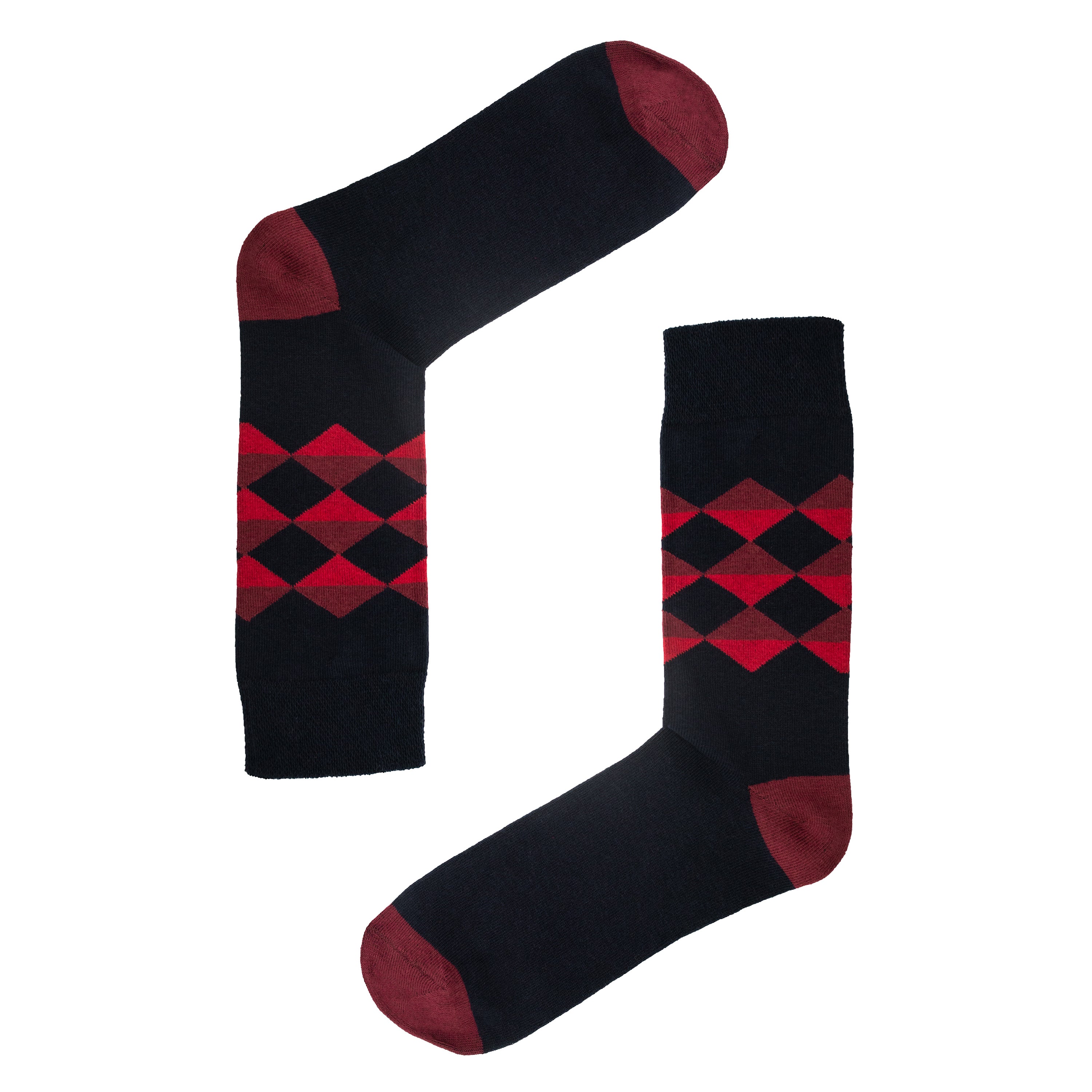 Diamond Pattern Organic Cotton Mens Socks | Soft Comfort Top