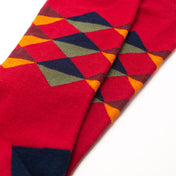 Multi Diamond Pattern Organic Cotton Mens Socks | Comfort Welt Top