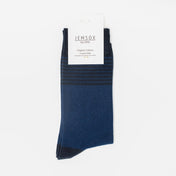Fine Stripe Organic Cotton Mens Socks | Gentle Comfort Welt Top