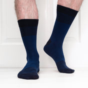 Fine Stripe Organic Cotton Mens Socks | Gentle Comfort Welt Top