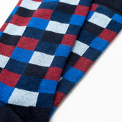 Square Pattern Organic Cotton Mens Socks | Comfort Top & Soft Fit
