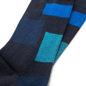 Block Pattern Organic Cotton Mens Socks | Comfort Top & Breathable Fit
