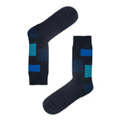Block Pattern Organic Cotton Mens Socks | Comfort Top & Breathable Fit