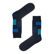 Block Pattern Organic Cotton Mens Socks | Comfort Top & Breathable Fit