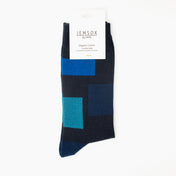 Block Pattern Organic Cotton Mens Socks | Comfort Top & Breathable Fit