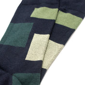 Block Pattern Organic Cotton Mens Socks | Comfort Top & Breathable Fit