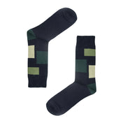 Block Pattern Organic Cotton Mens Socks | Comfort Top & Breathable Fit