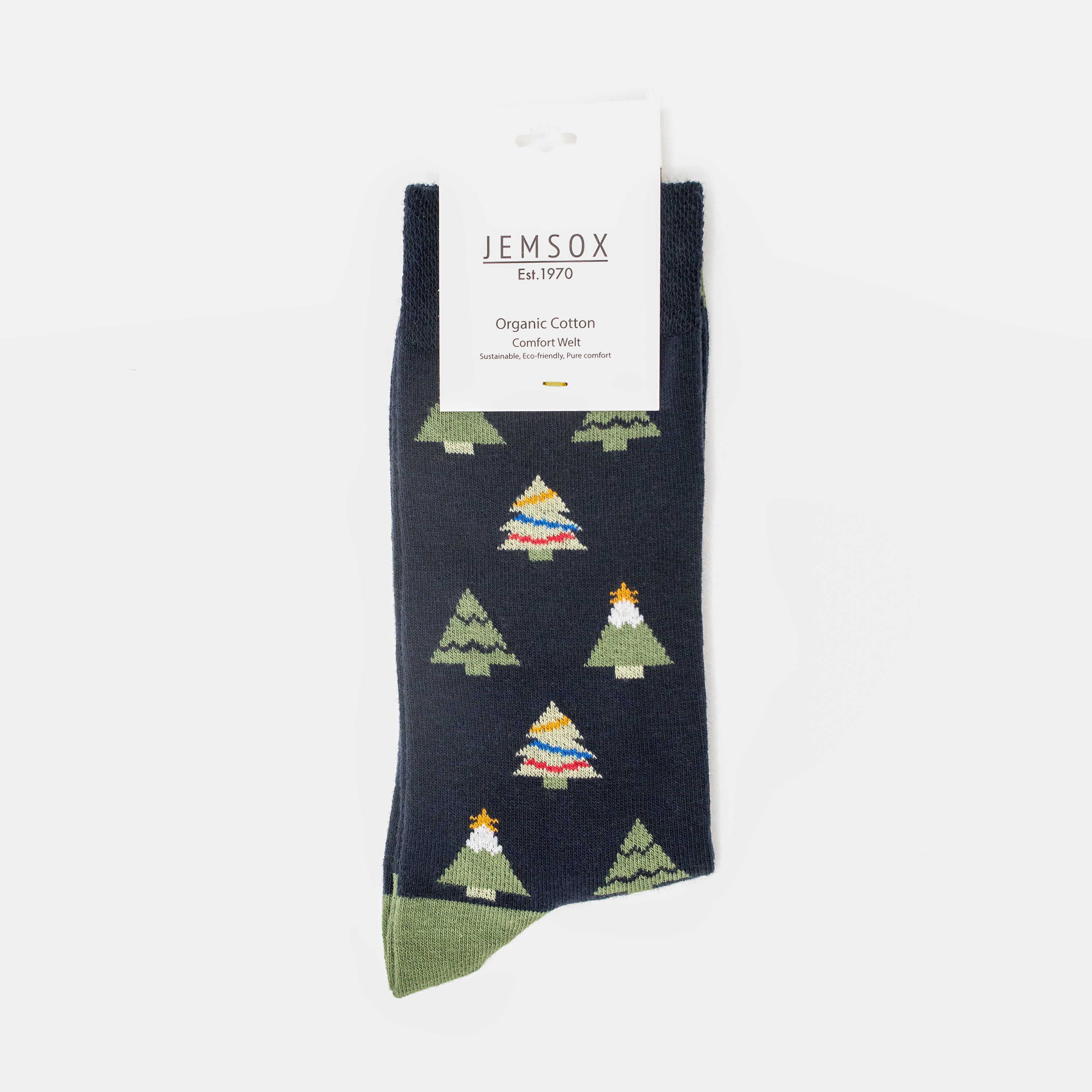 3 Pack Trees Design Organic Cotton Mens Socks | Comfort Welt Bundle