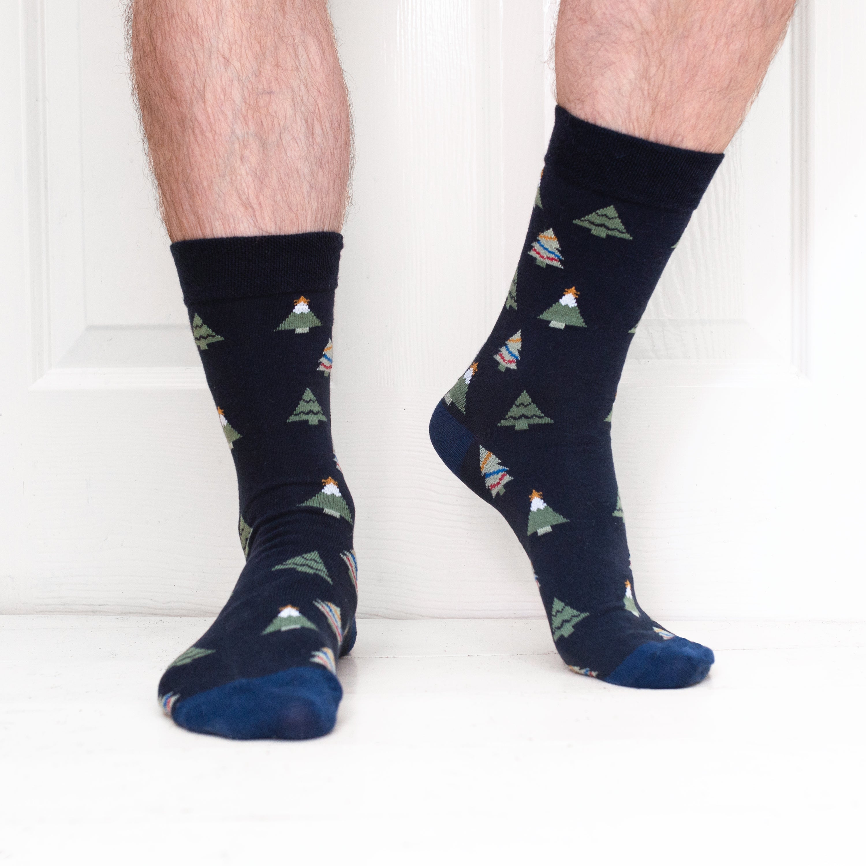 3 Pack Trees Design Organic Cotton Mens Socks | Comfort Welt Bundle