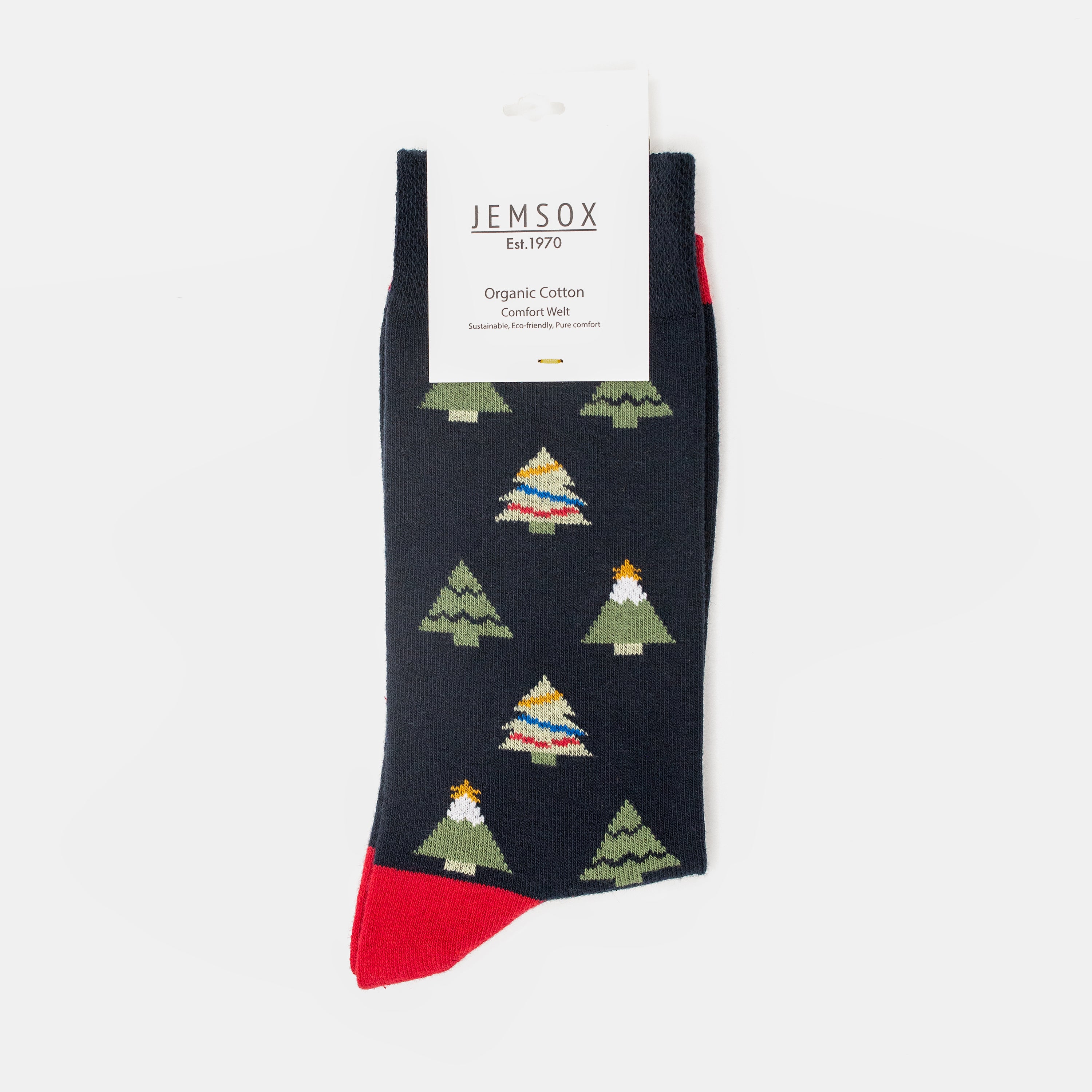 3 Pack Trees Design Organic Cotton Mens Socks | Comfort Welt Bundle