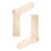Oatmeal Marl Recycled Rib Mens Socks | Eco-Friendly & Cosy