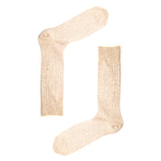 Oatmeal Marl Recycled Rib Mens Socks | Eco-Friendly & Cosy