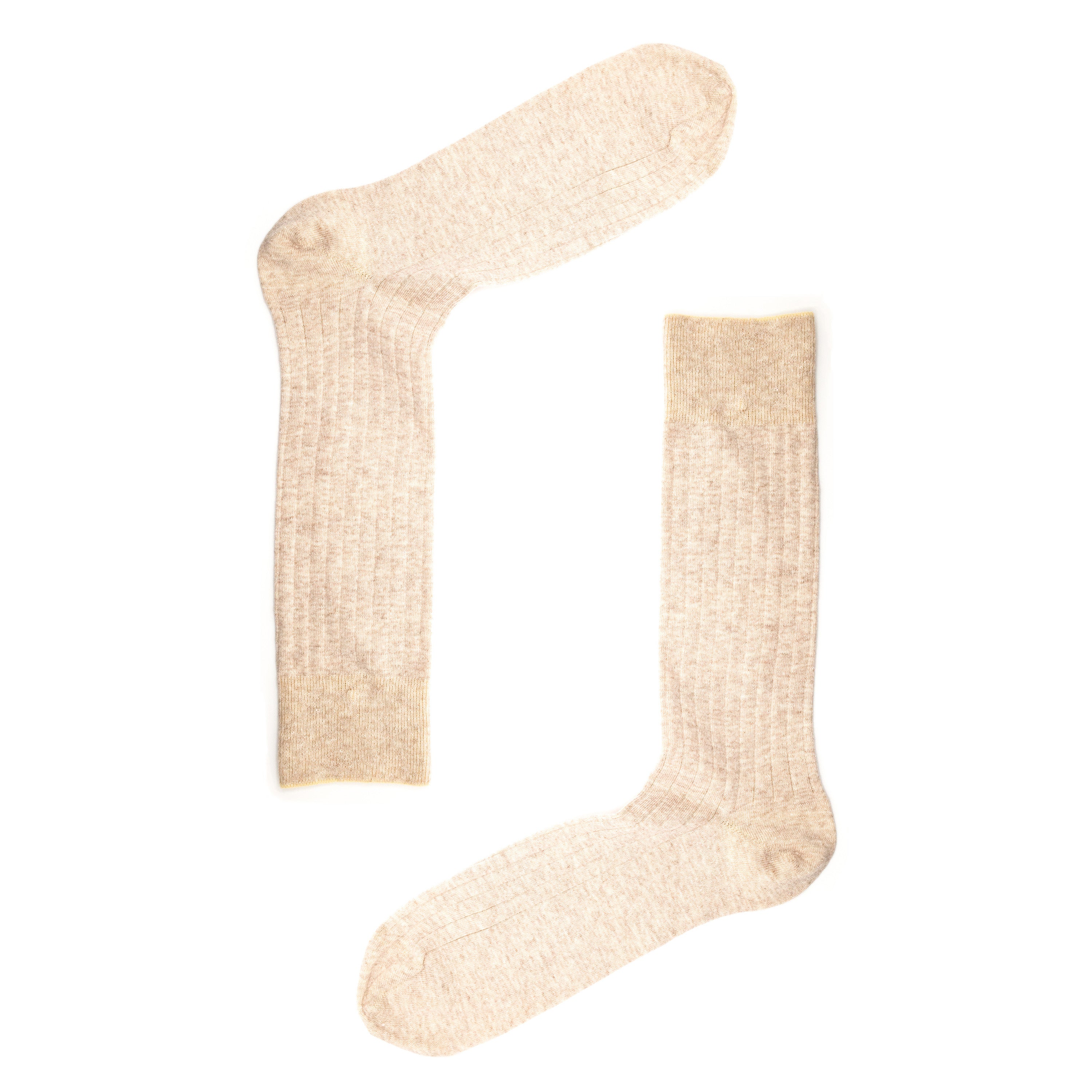 Oatmeal Marl Recycled Rib Mens Socks | Eco-Friendly & Cosy