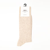Oatmeal Marl Recycled Rib Mens Socks | Eco-Friendly & Cosy
