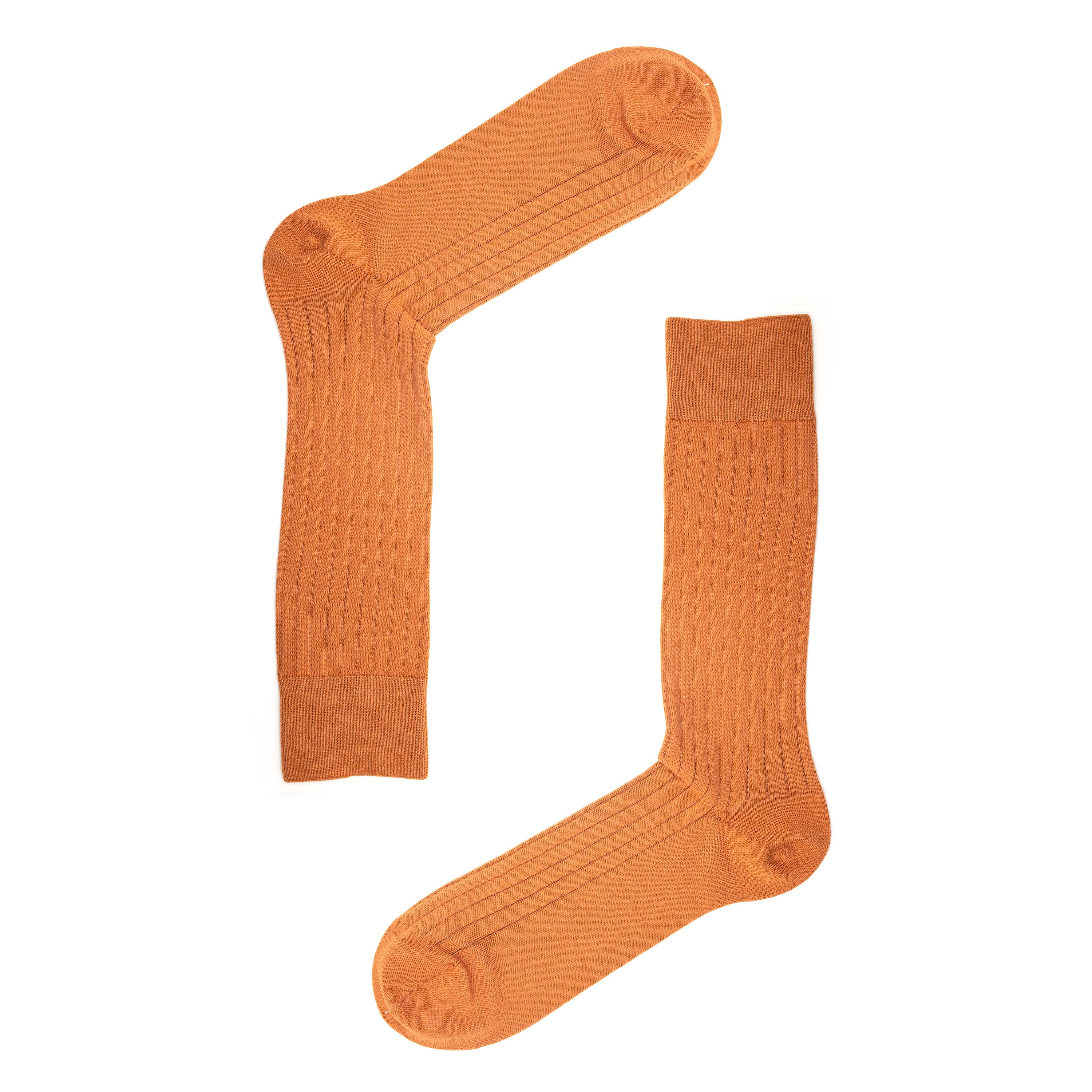 Clay Orange Recycled Rib Men’s Socks | Eco-Friendly & Stylish