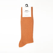 Clay Orange Recycled Rib Men’s Socks | Eco-Friendly & Stylish