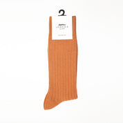 Clay Orange Recycled Rib Men’s Socks | Eco-Friendly & Stylish