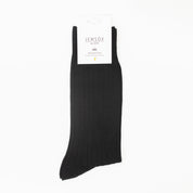 Black Recycled Rib Mens Socks | Sustainable Everyday Style