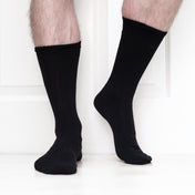 Black Recycled Rib Mens Socks | Sustainable Everyday Style