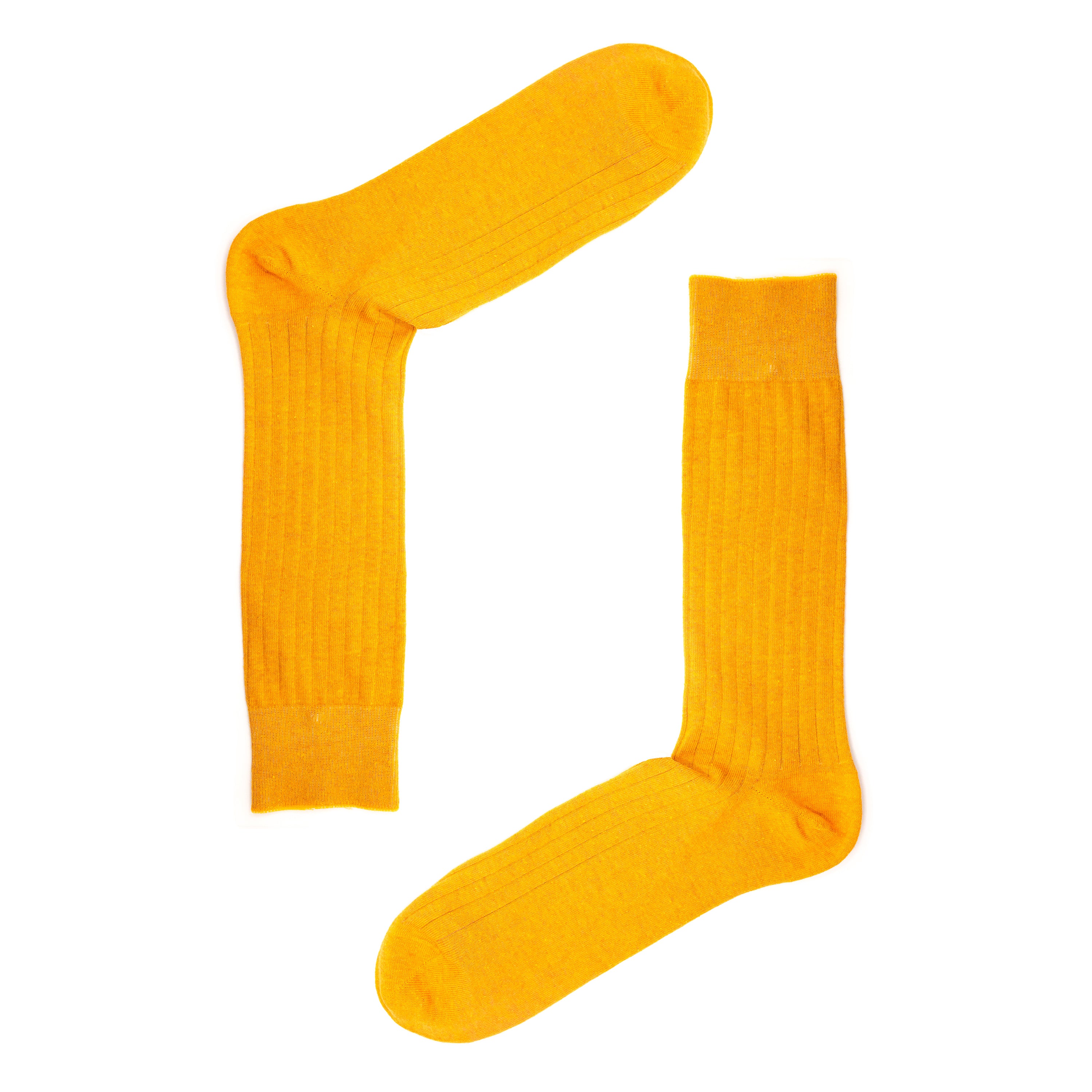 Ochre Recycled Rib Mens Socks | Sustainable Everyday Comfort