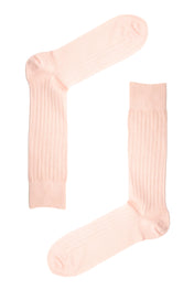 Rose Pink Recycled Rib Mens Socks | Bold, Sustainable Style