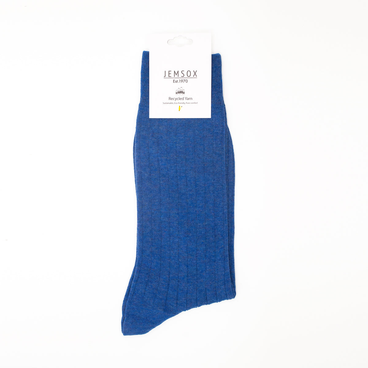 Sweet Blue Melange Recycled Rib Mens Socks