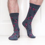 Ditsy Flower Design Mens Socks – Organic Cotton