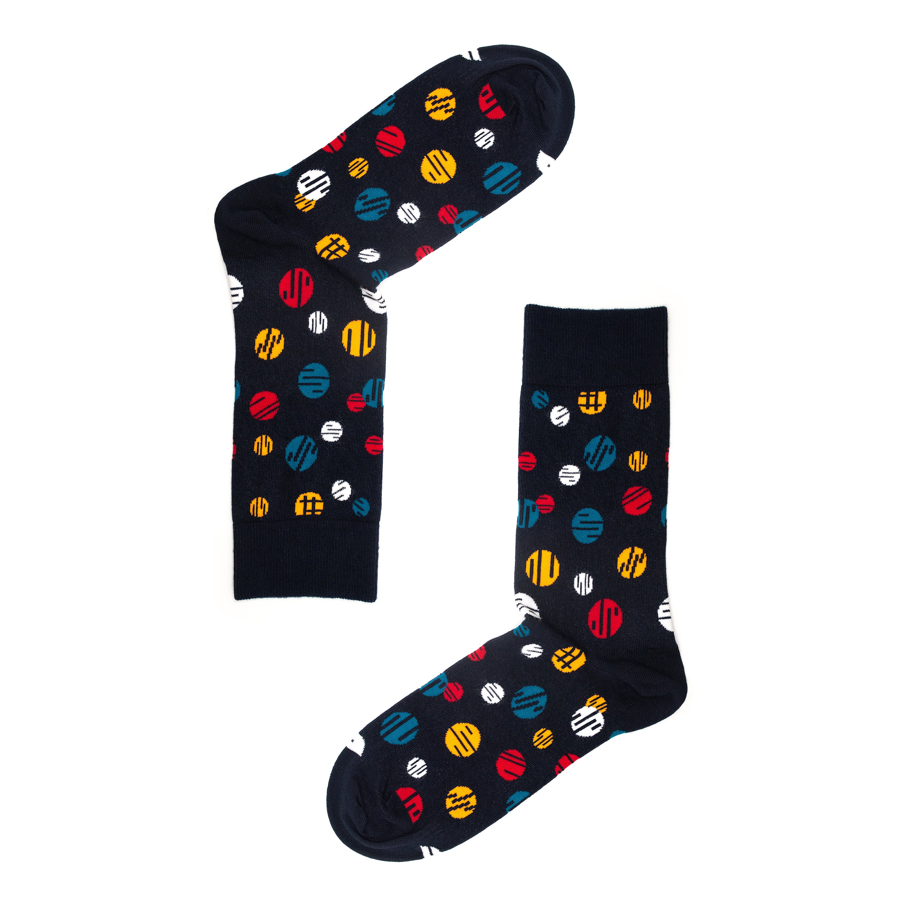 Line Spot Design Mens Socks – Organic Cotton Crew