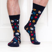 Line Spot Design Mens Socks – Organic Cotton Crew