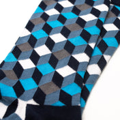 Box Geo Print Mens Socks – Organic Cotton Crew