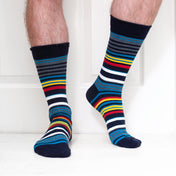 Mens Multi-Stripe Socks – Organic Cotton Comfort