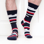 Fuzzy Stripe Mens Socks – Organic Cotton