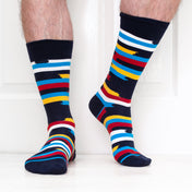Fuzzy Stripe Mens Socks – Organic Cotton